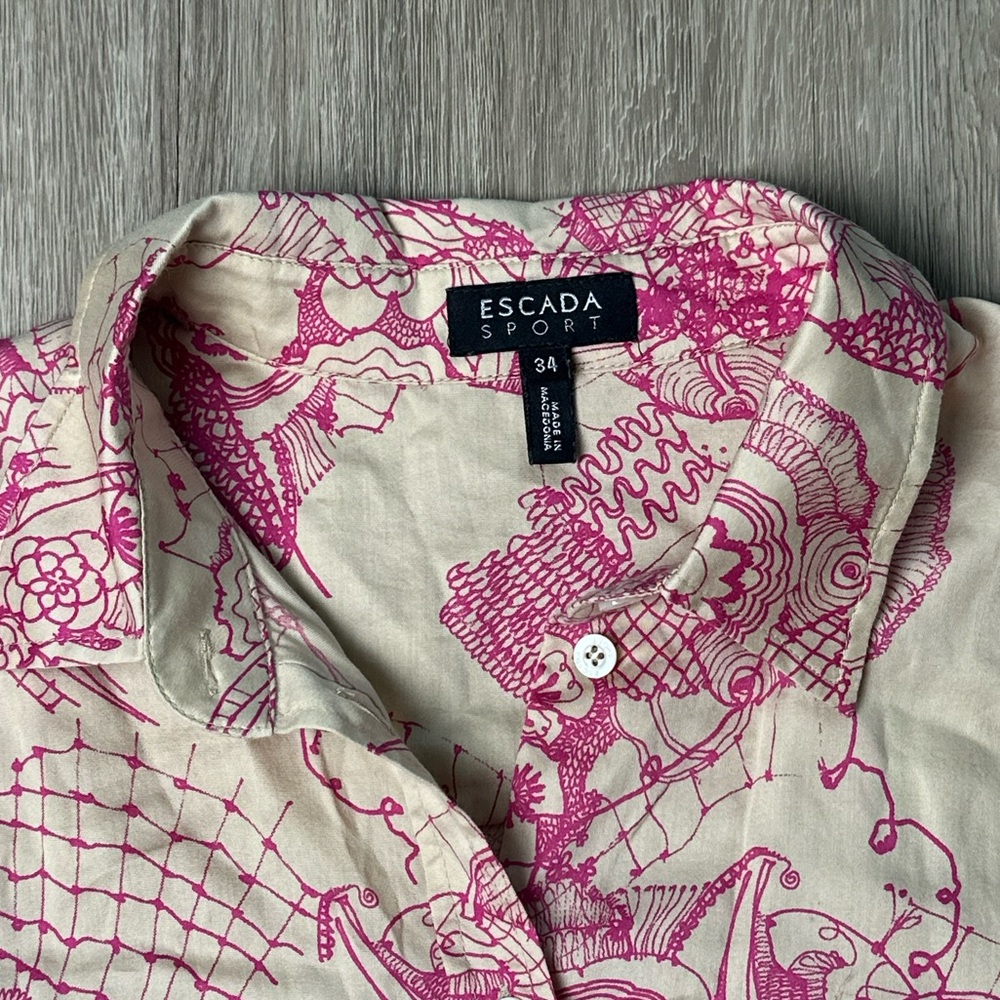 Escada Sport “fantasy” Fitted Button Up Blouse - Picture 2 of 6